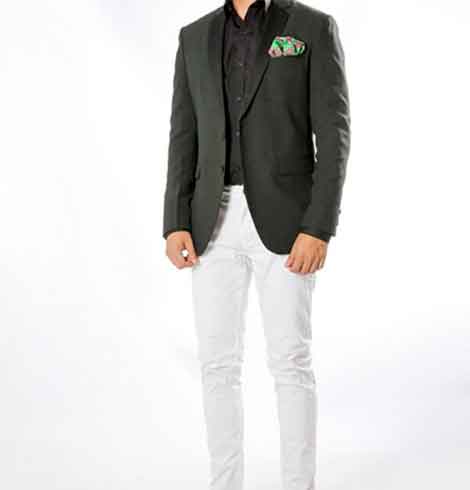 Urban Alley Textured Notch Lapel Blazer - Teal