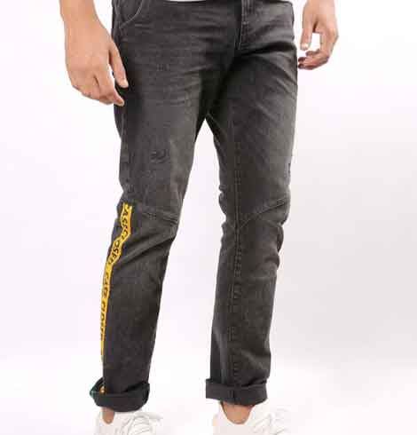 Urban Alley Slim Tapered Stretch Jeans - Jet Black