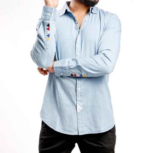 Indigo Trail Checked Cotton Casual Shirt - Navy Blue