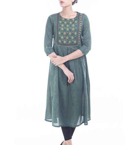 Meraki Floral Fit & Flare Midi Dress - Charcoal Grey