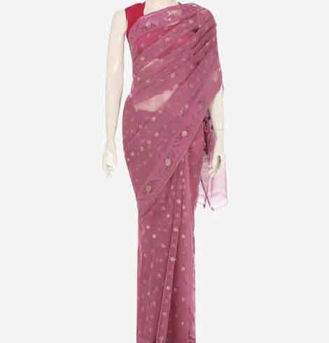 Tarang Soft Georgette Floral Saree - Mustard