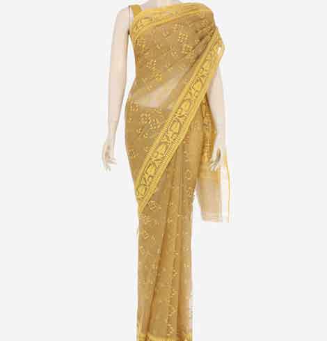 Rangriti Craft Chiffon Party Wear Saree - Dusty Rose