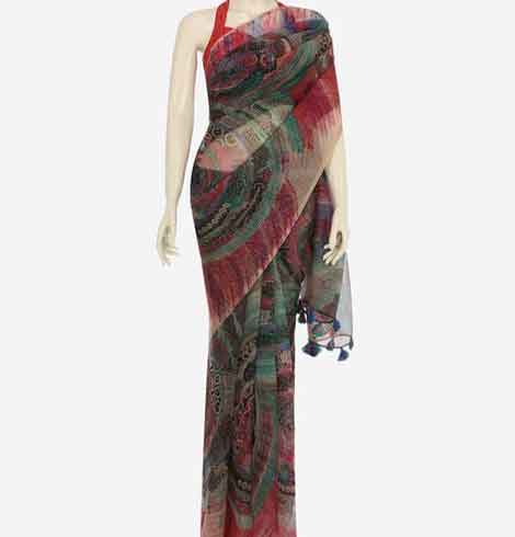 Rangriti Craft Banarasi Silk Blend Saree - Olive Green view 2